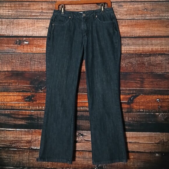 Coldwater Creek Jeans Size 8 Petite 8P Mid Rise Ankle Straight Dark Wash Denim - Picture 2 of 9